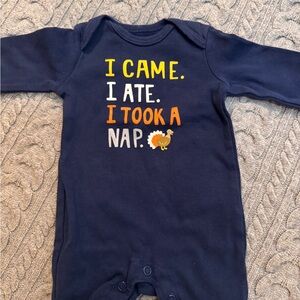 Navy Blue Baby One Piece with Fun Print